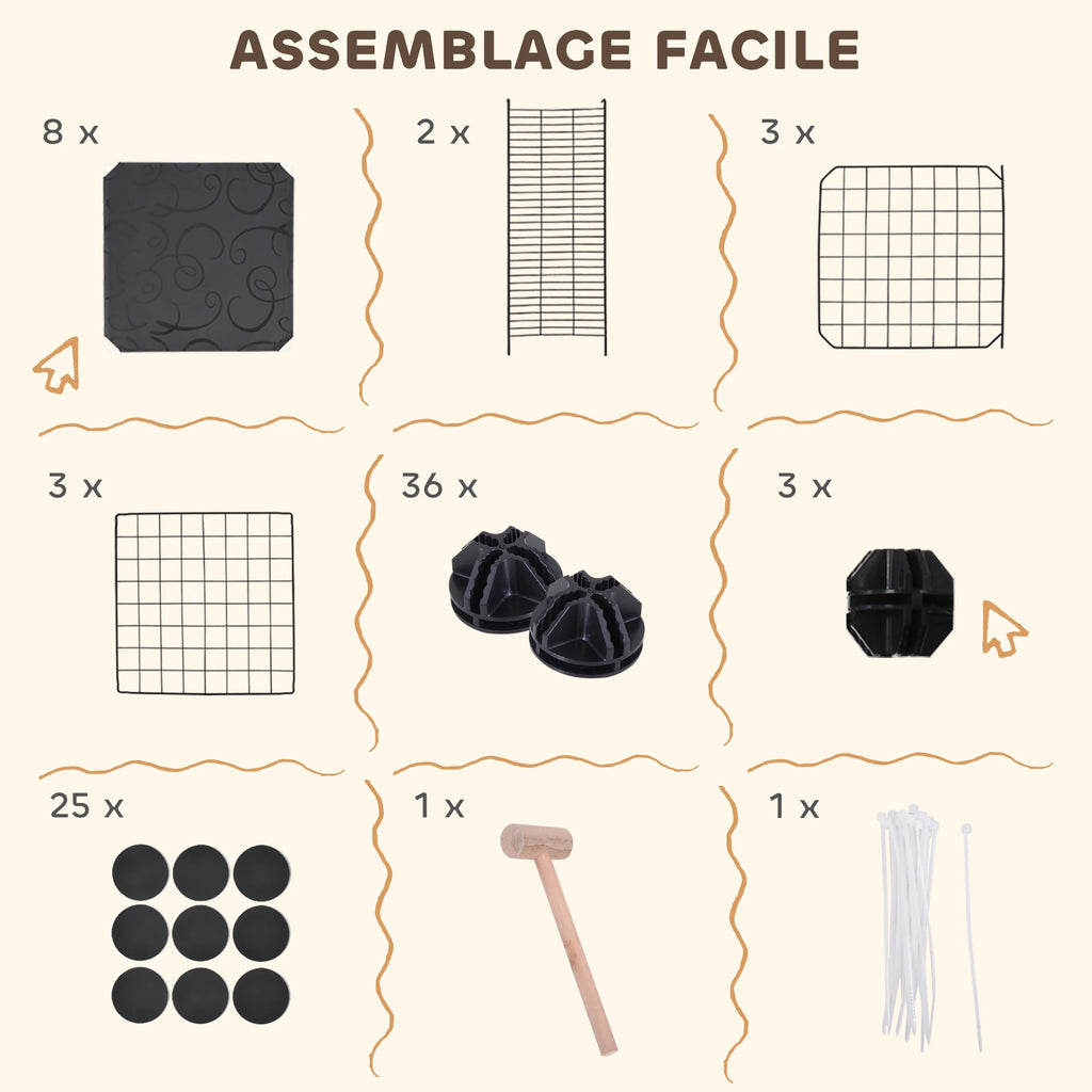 Enclos modulable à 39 panneaux