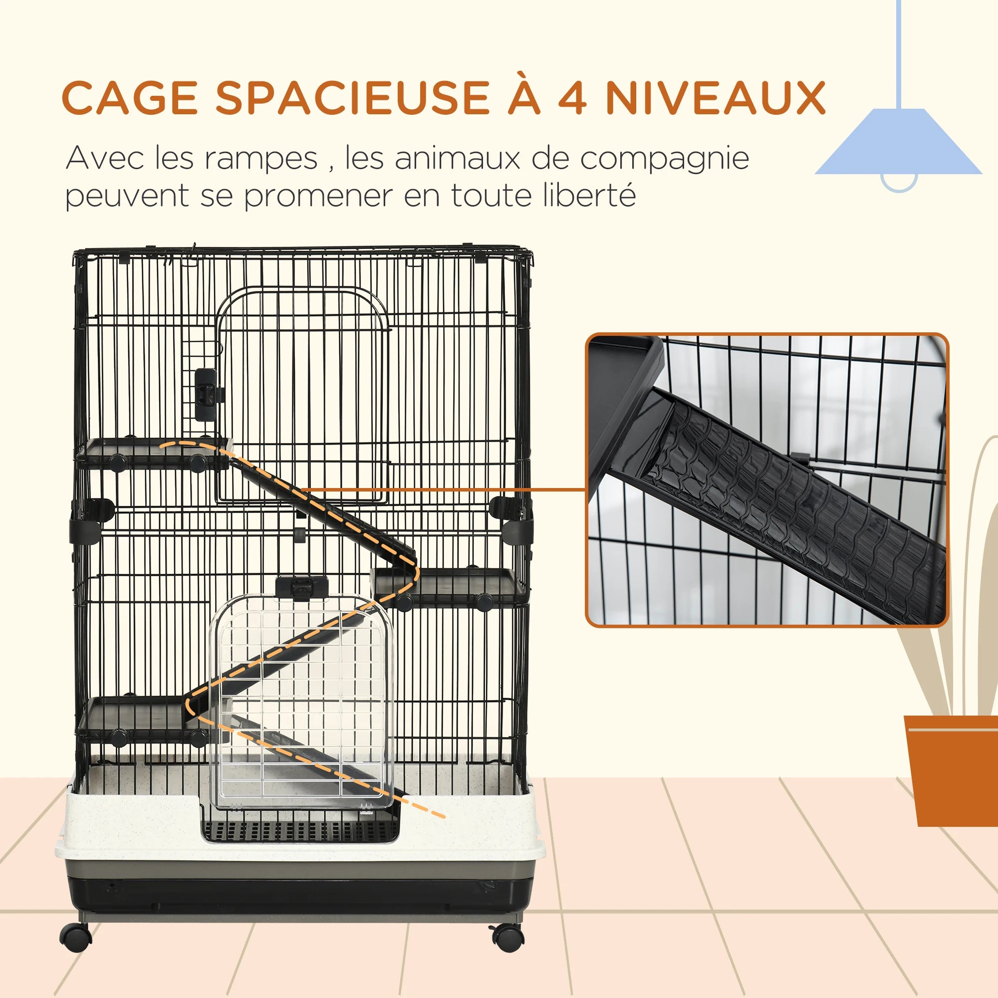 Cage à furet ou chinchilla mi-basse