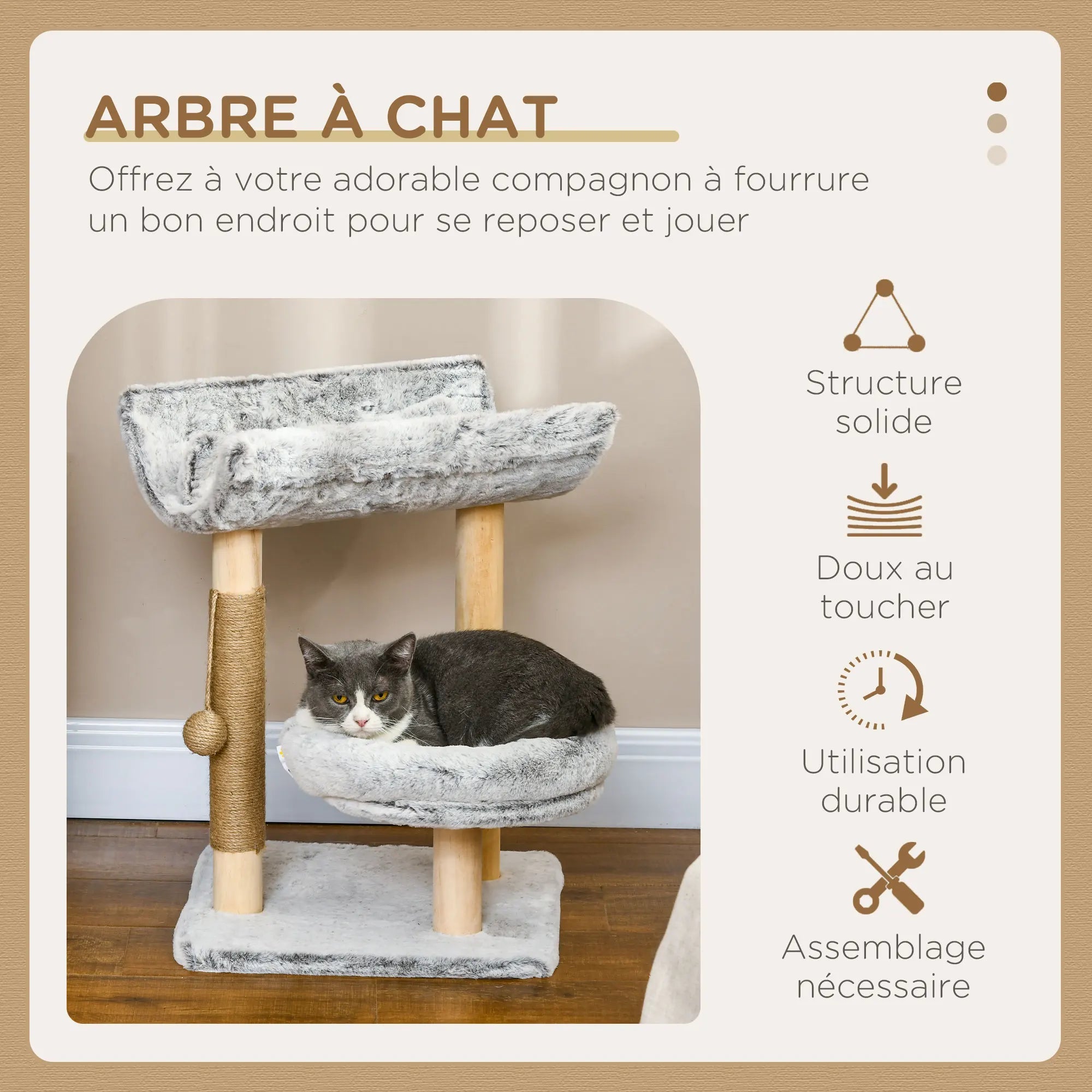 Arbre à chats  couchette incurvée