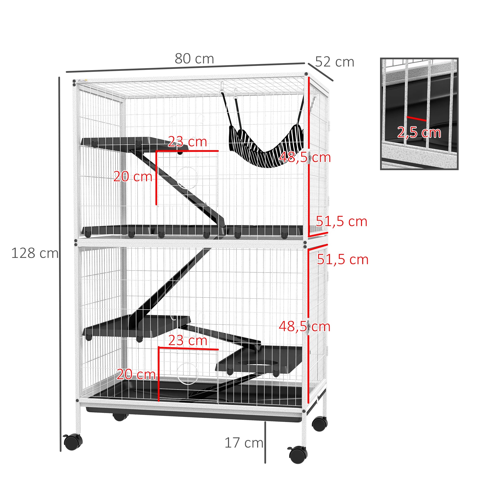 Cage à furet chinchilla ou lapin mi-haute