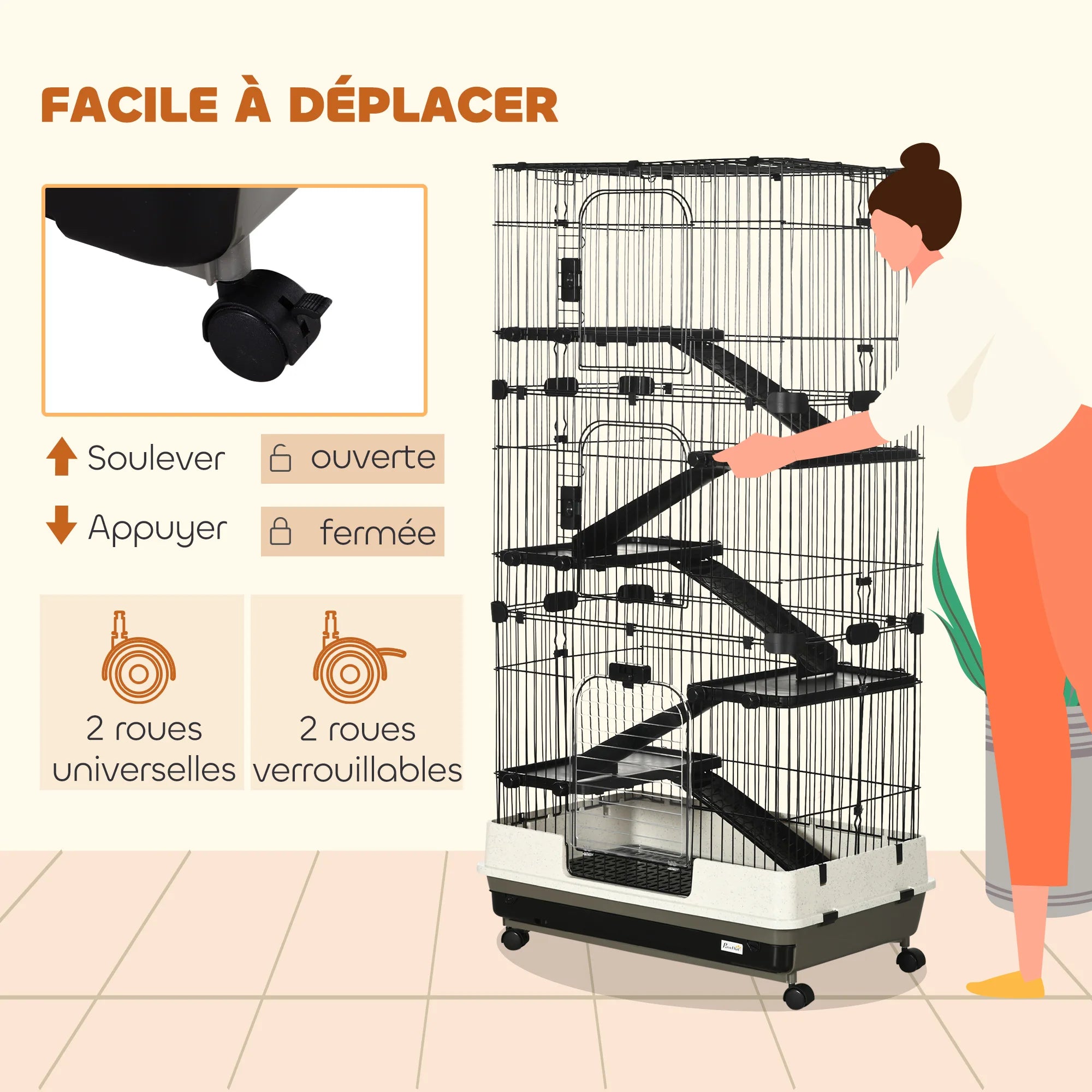 Cage à furet chinchilla ou lapin haute