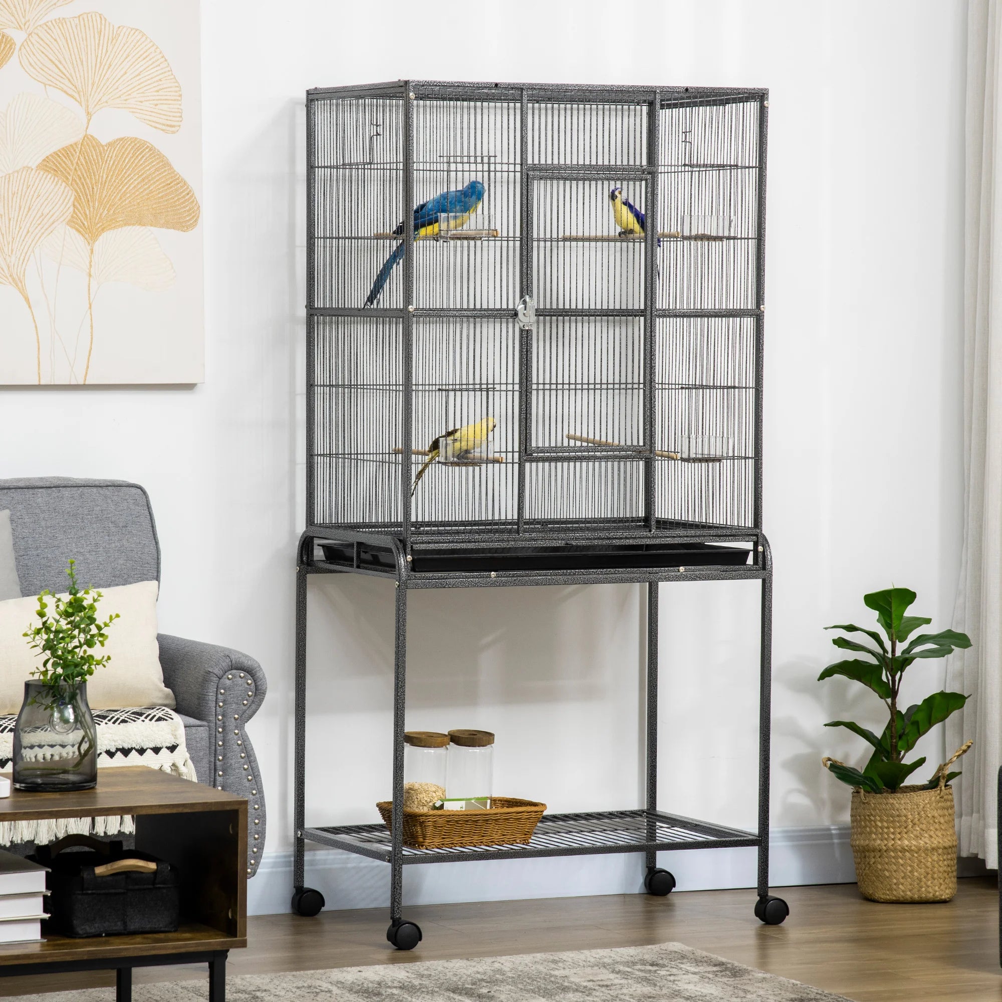 Cage à Perroquet support roulant