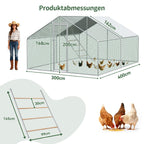 Enclos à poules XXL 3x4x2m