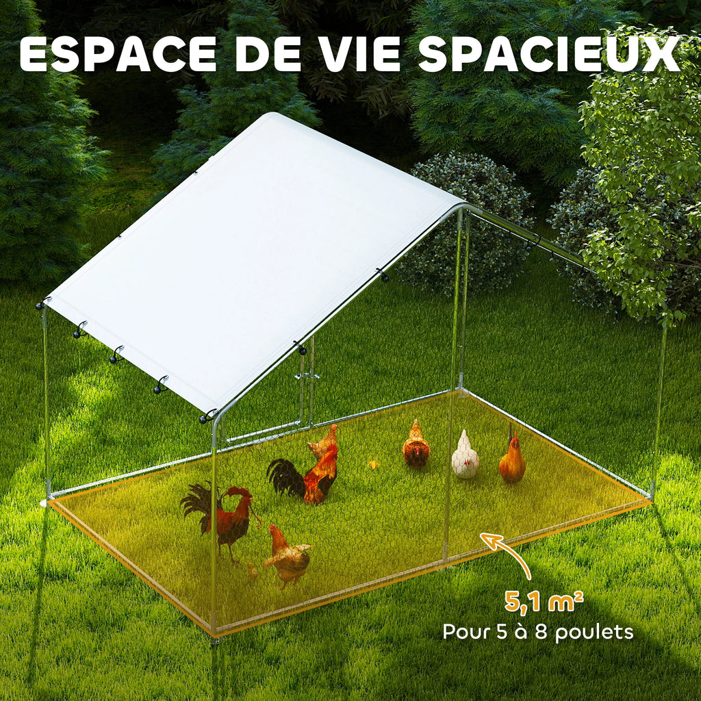 PawHut Enclos poulailler 5,1 m²
