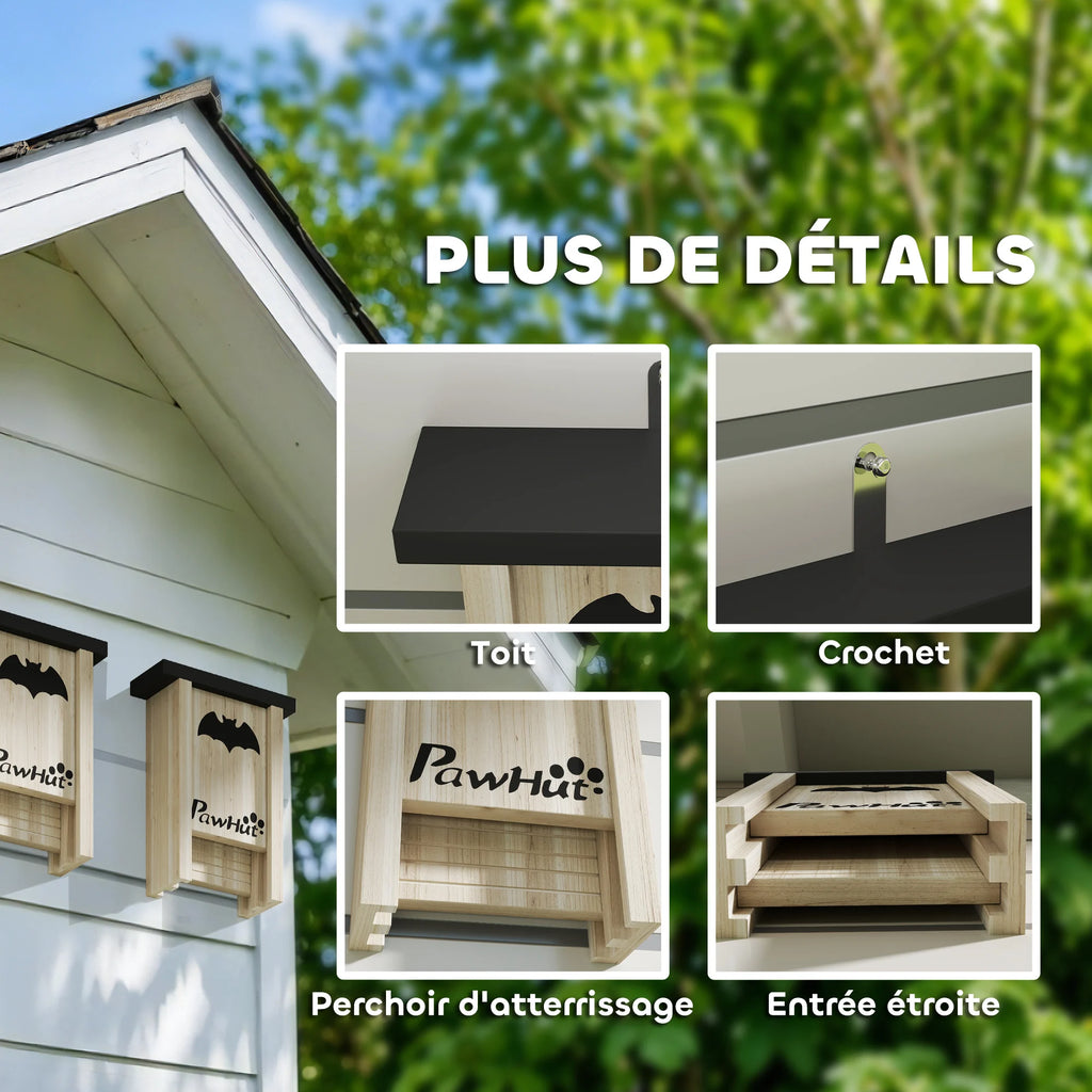 Lot de 3 cabanes chauve-souris