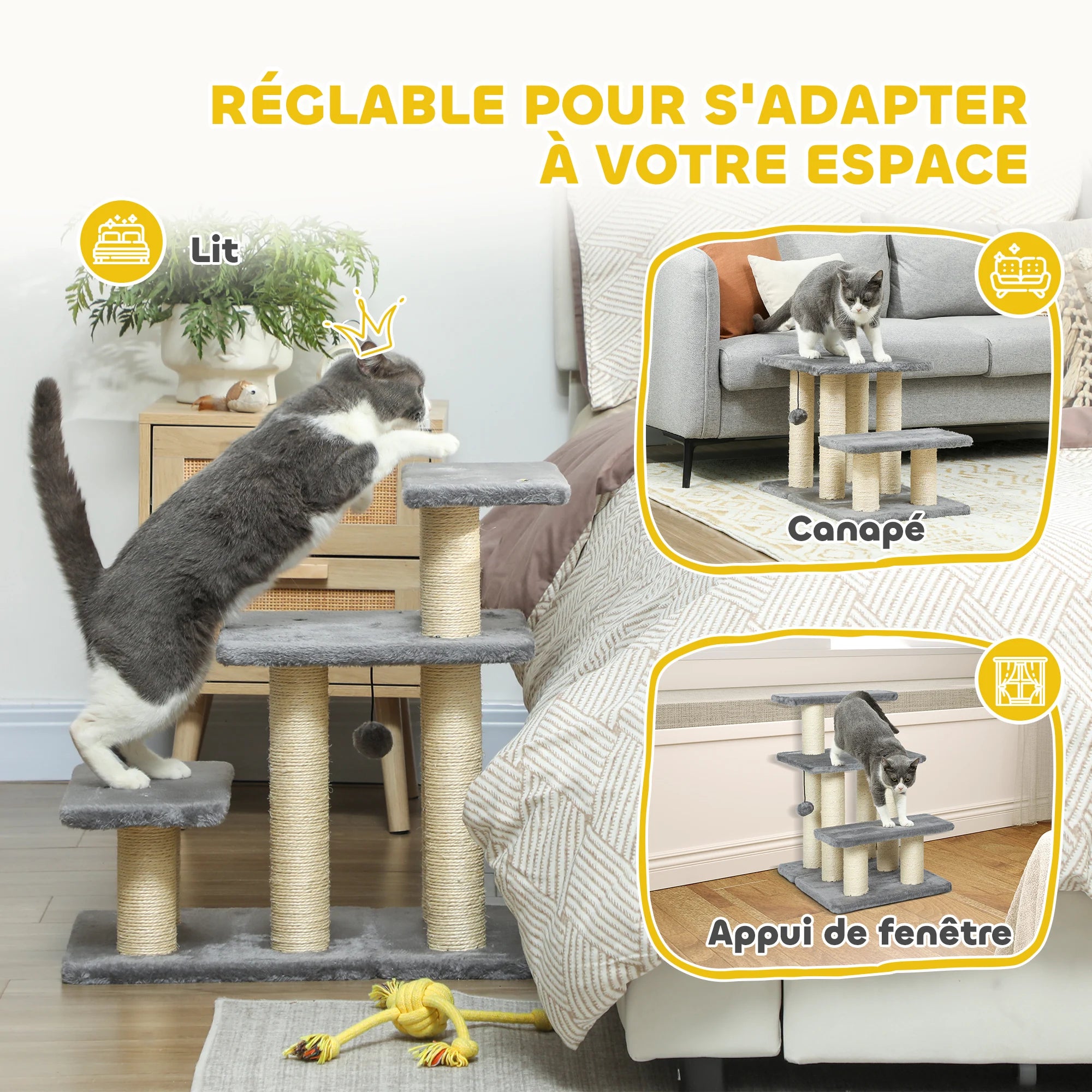 Arbre à chats en escalier