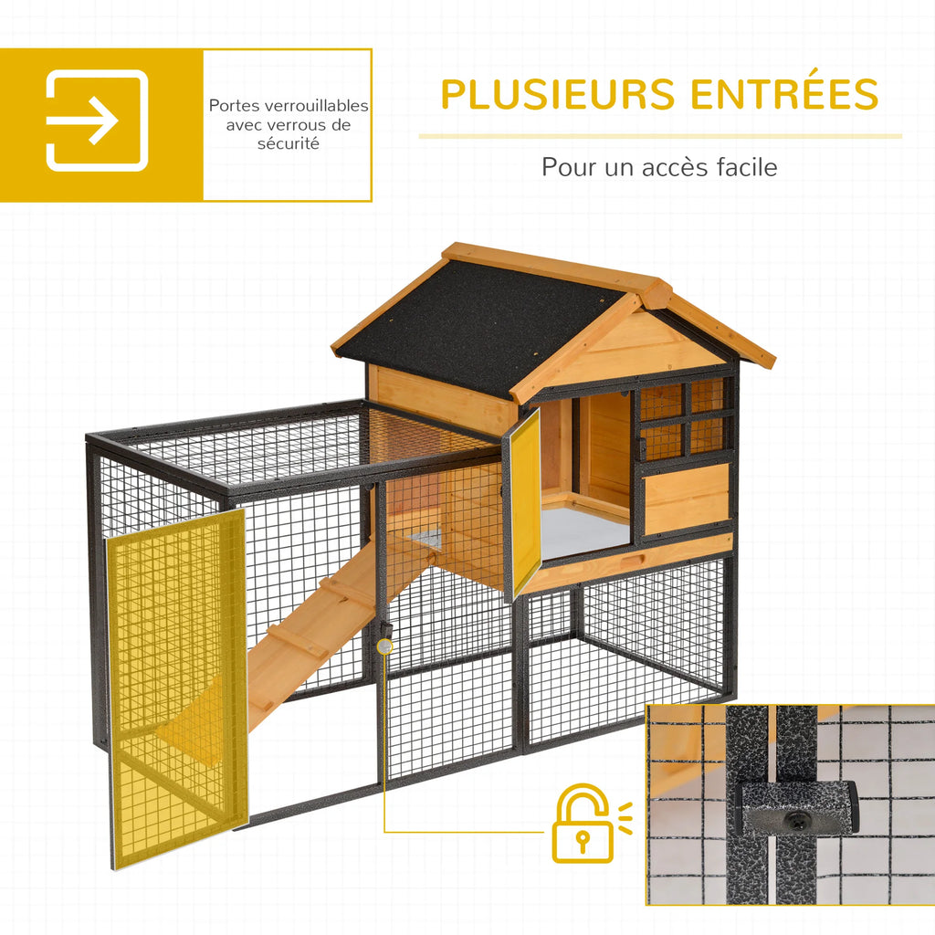 Clapier cottage d’extérieur à lapin