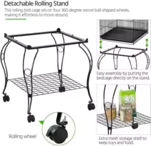 Cage toit ouvrant support roulant