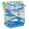 Cage bleue 5 niveaux équipée