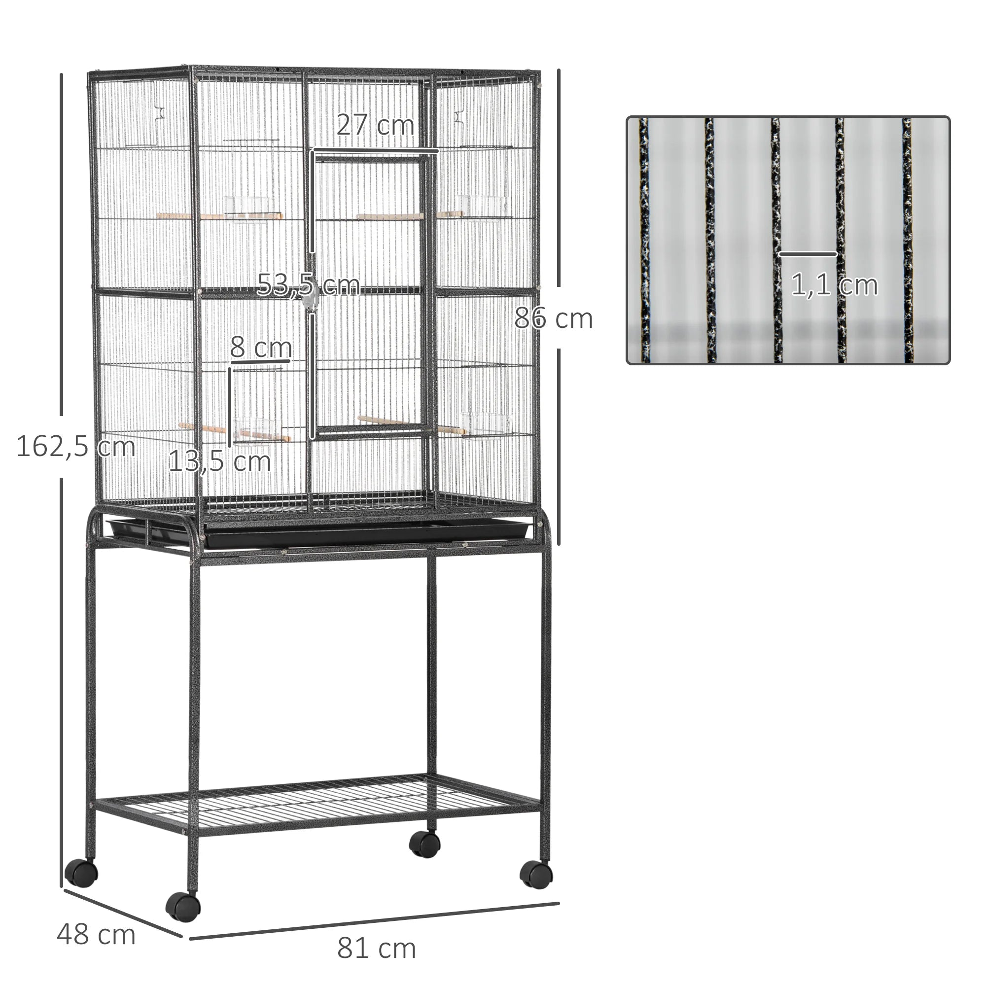 Cage à Perroquet support roulant
