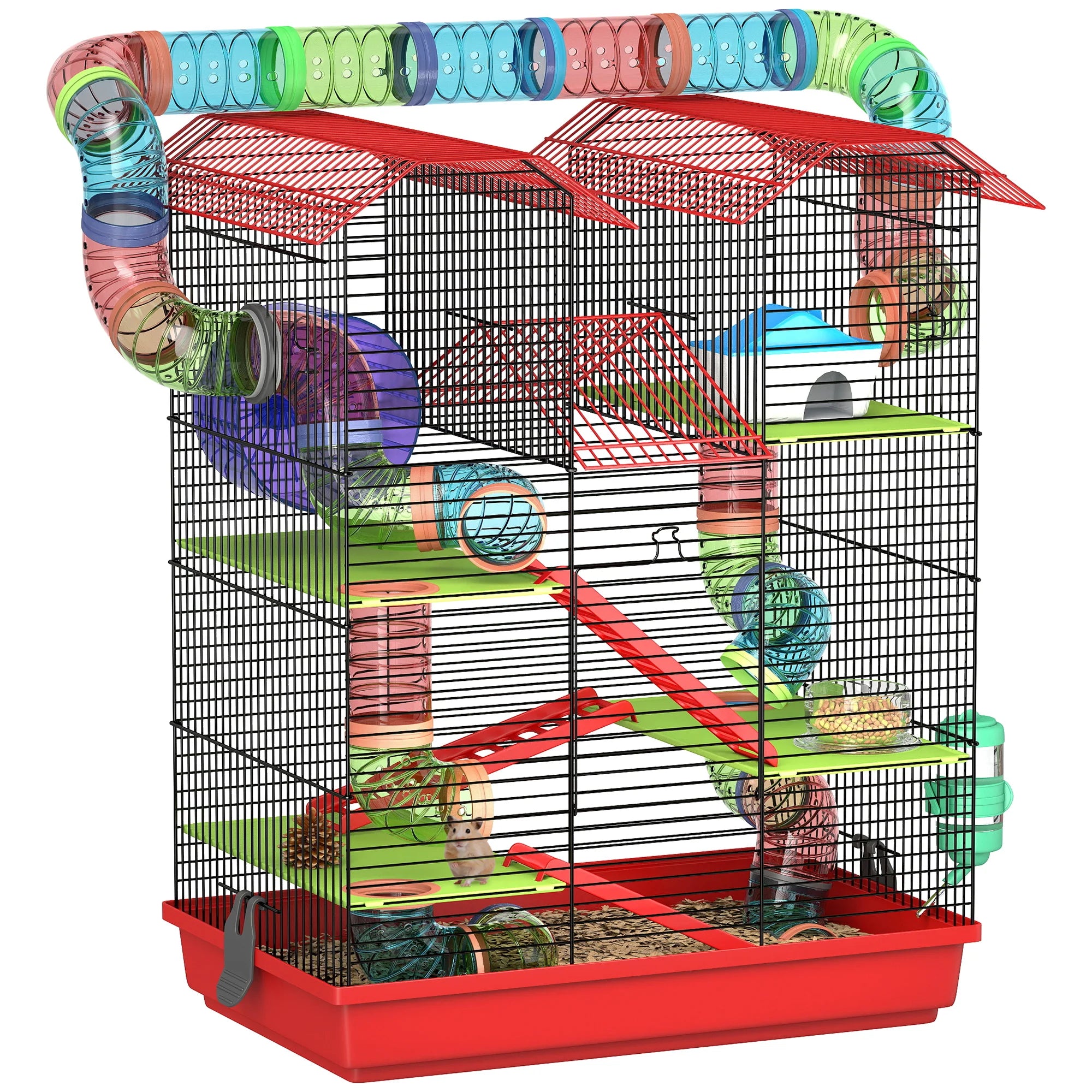 Cage mi-haute équipée à étages
