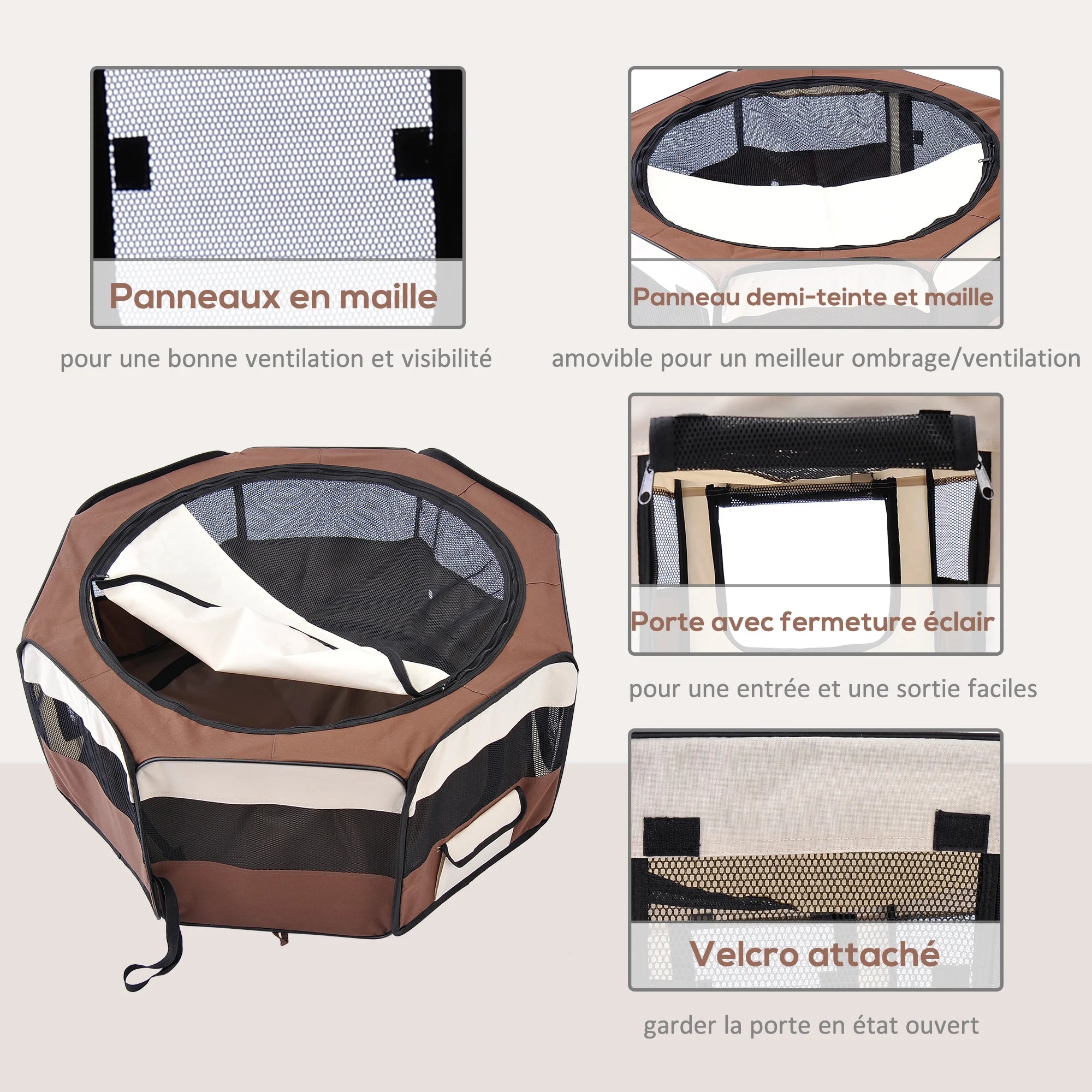 Enclos chiens pliable en tissu