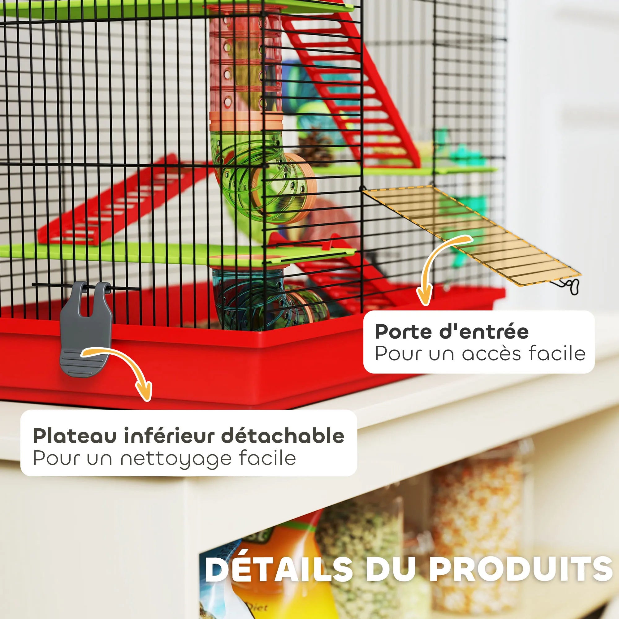Cage mi-haute équipée à étages