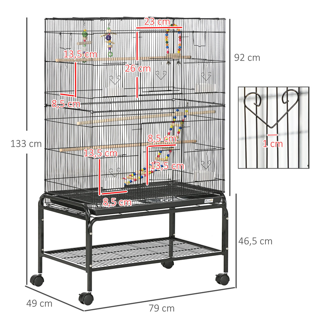 Cage noir haute pour perroquet
