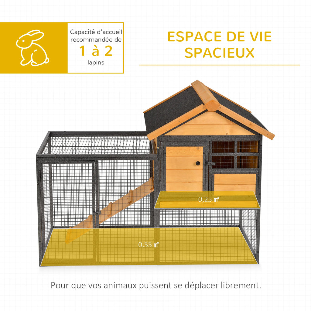 Clapier cottage d’extérieur à lapin