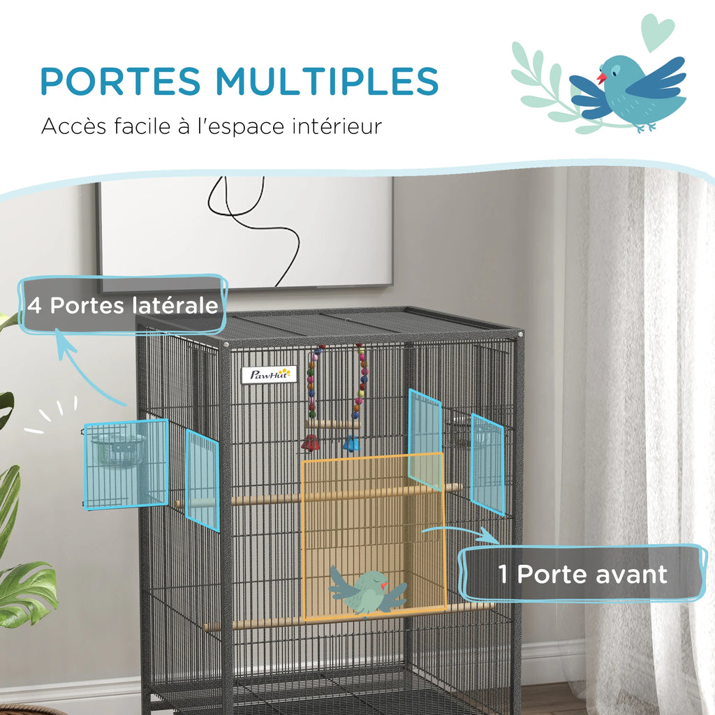 Cage sur pied, à roulettes