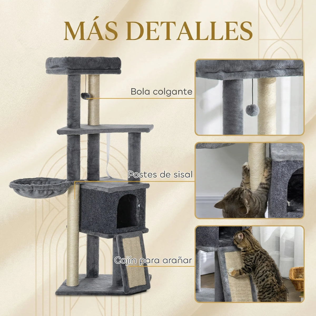 Arbre à chat Pawhut 127 cm