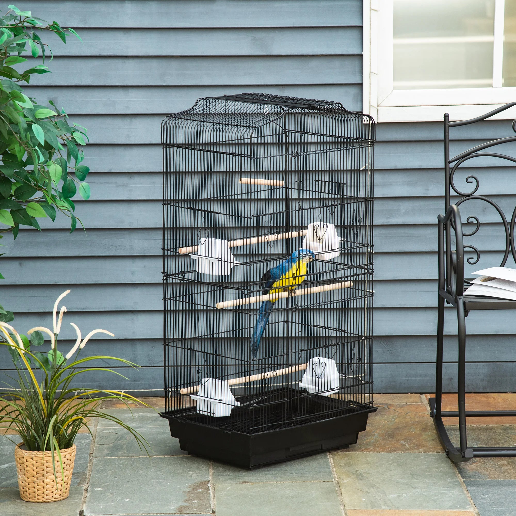 Volière à oiseaux double porte