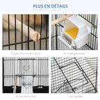 Volière à oiseaux double porte