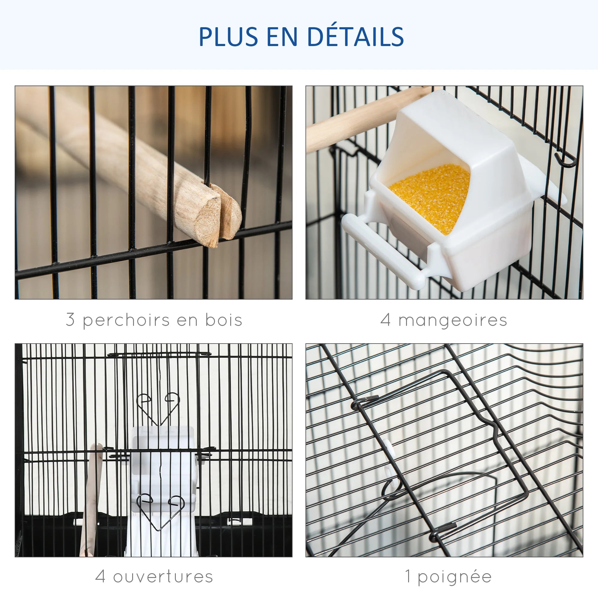 Volière à oiseaux double porte