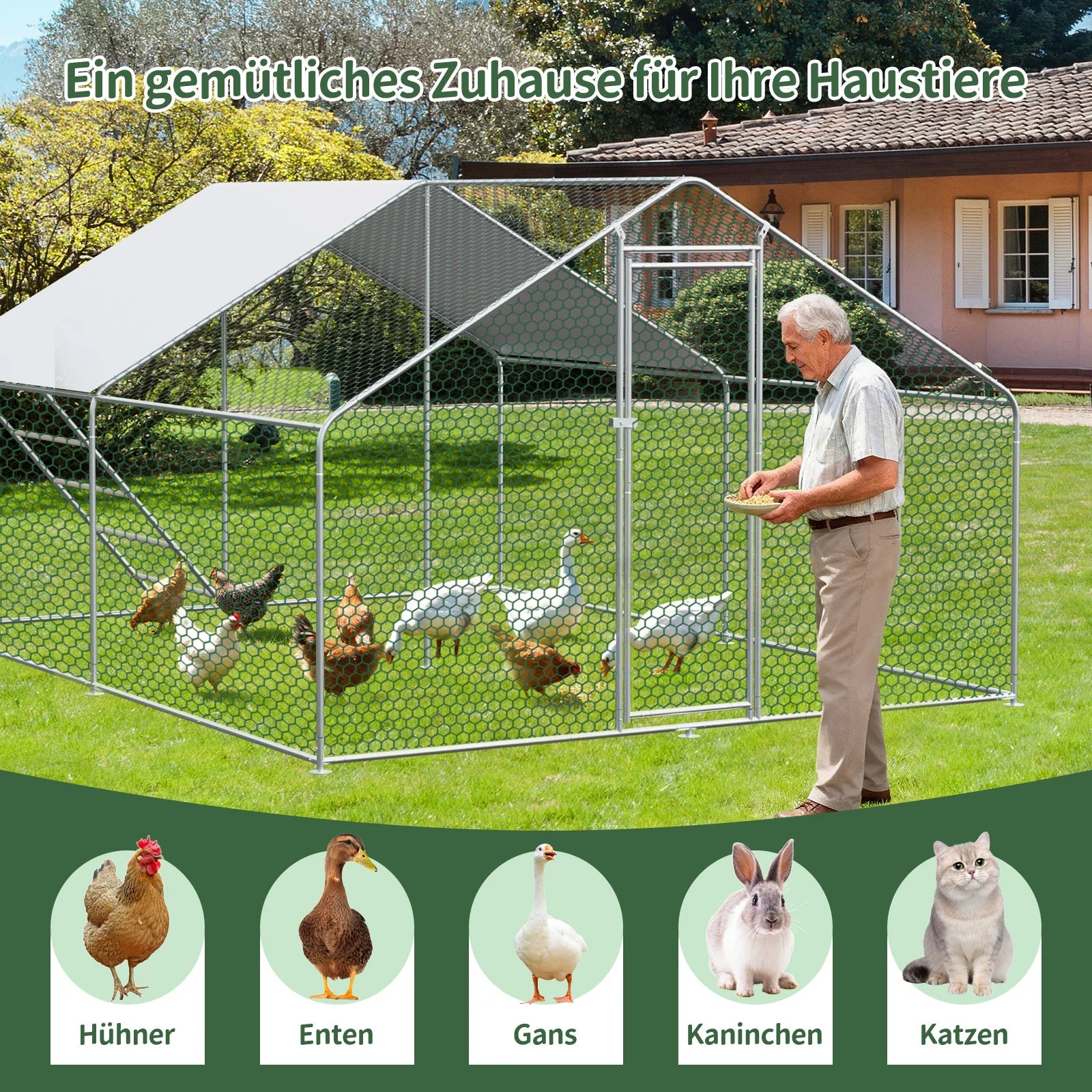 Enclos à poules XXL 3x4x2m
