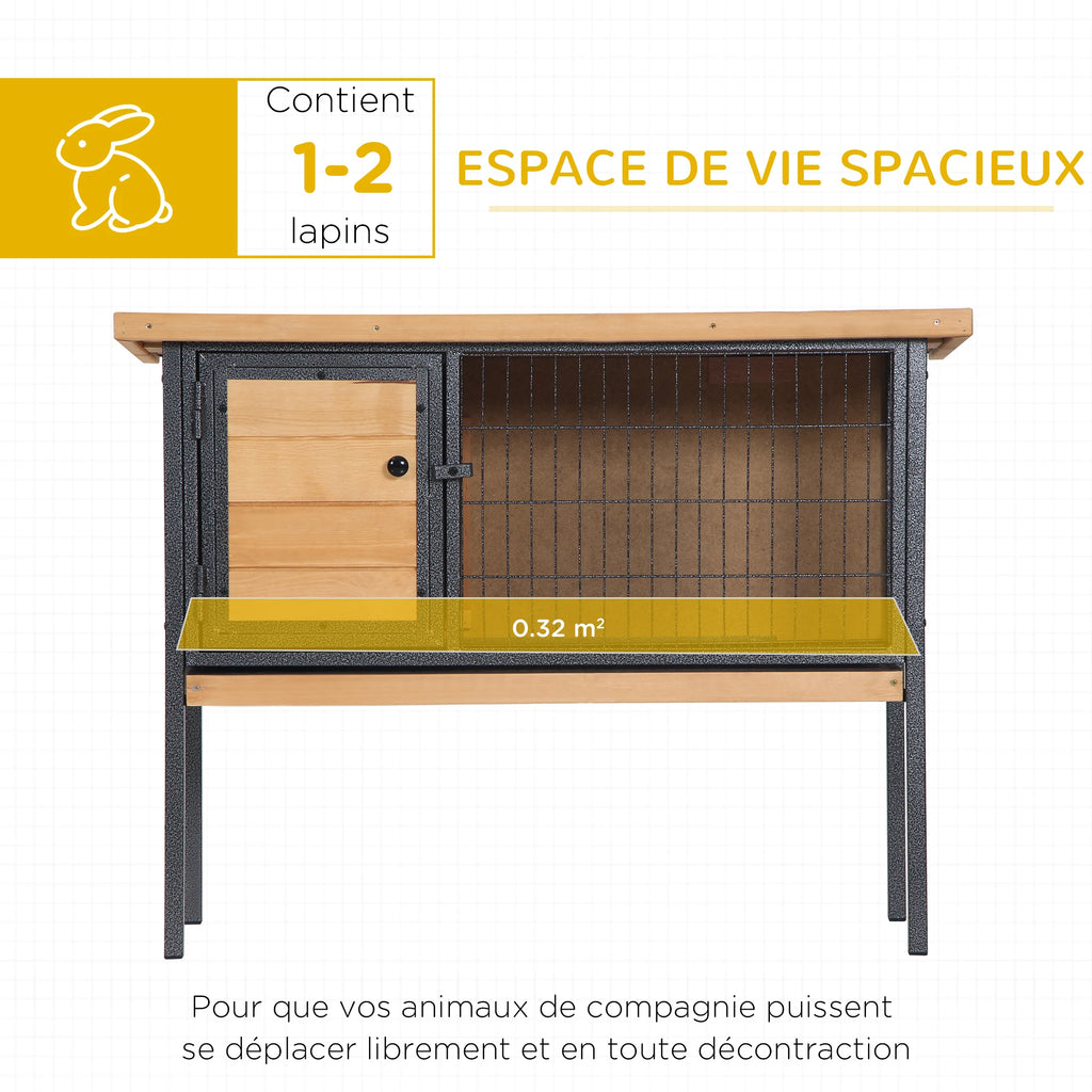 Clapier en bois surélevé à lapins