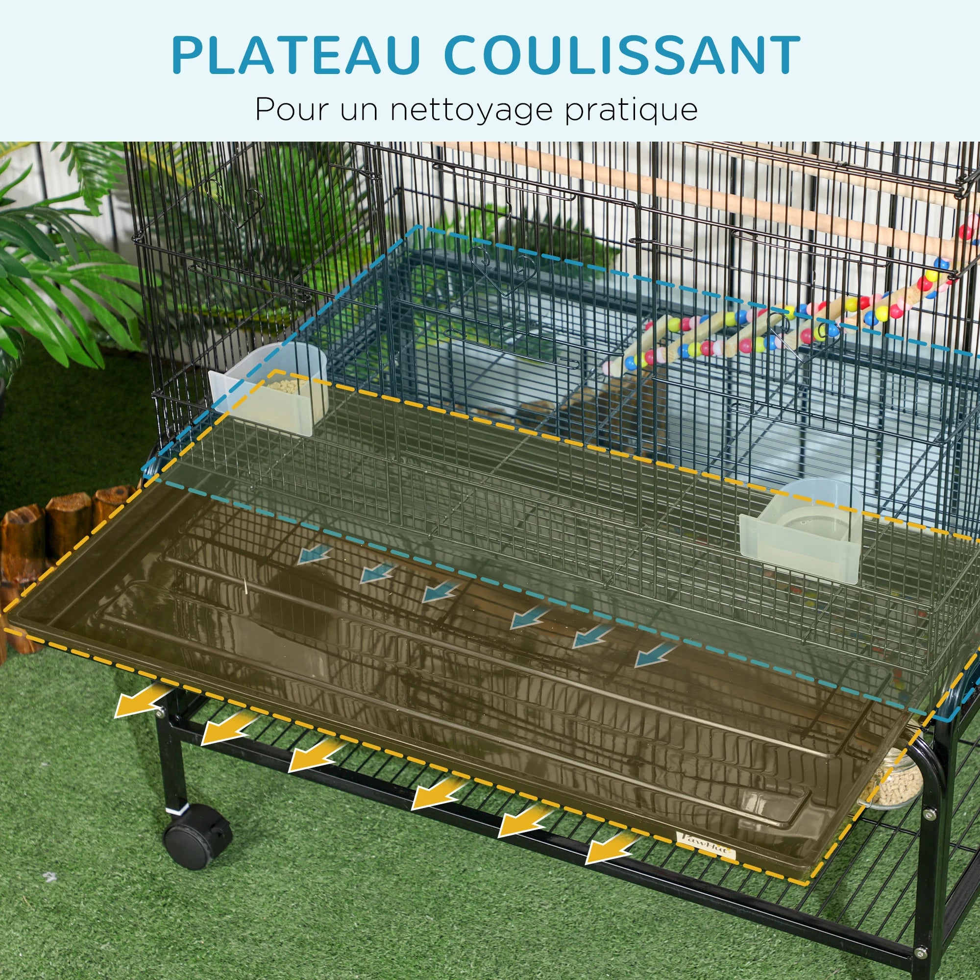 Cage noir haute pour perroquet