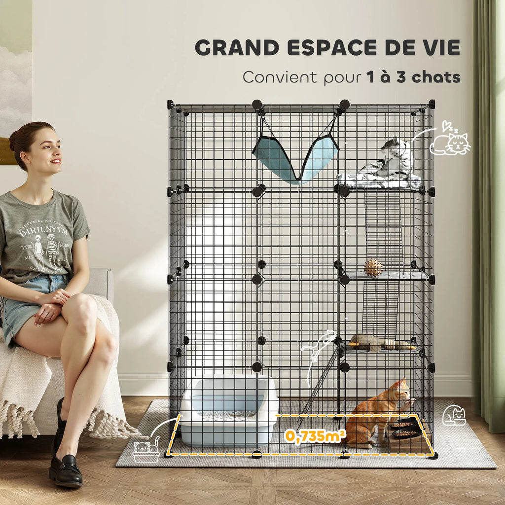 Enclos modulable à 49 panneaux