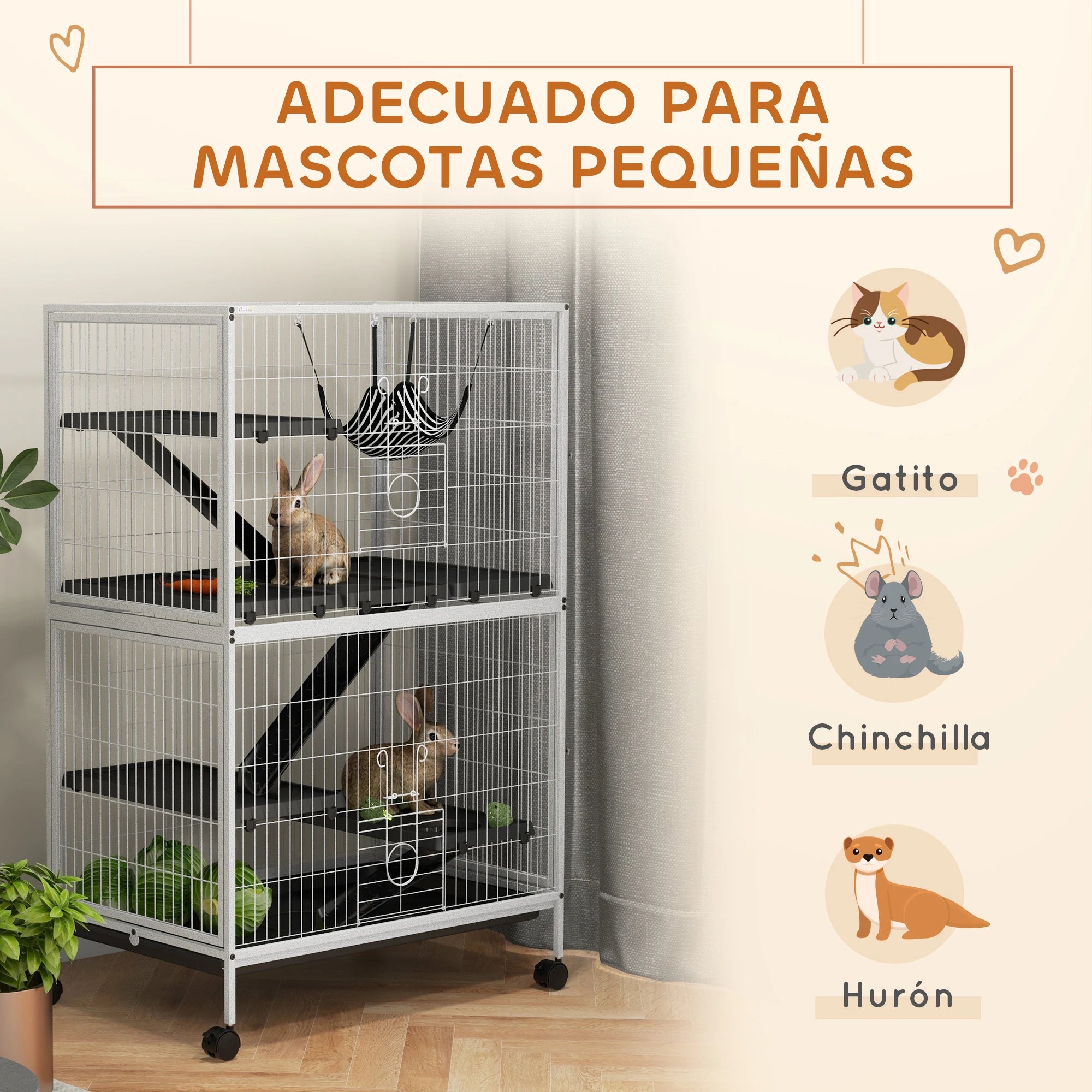Cage à furet chinchilla ou lapin mi-haute