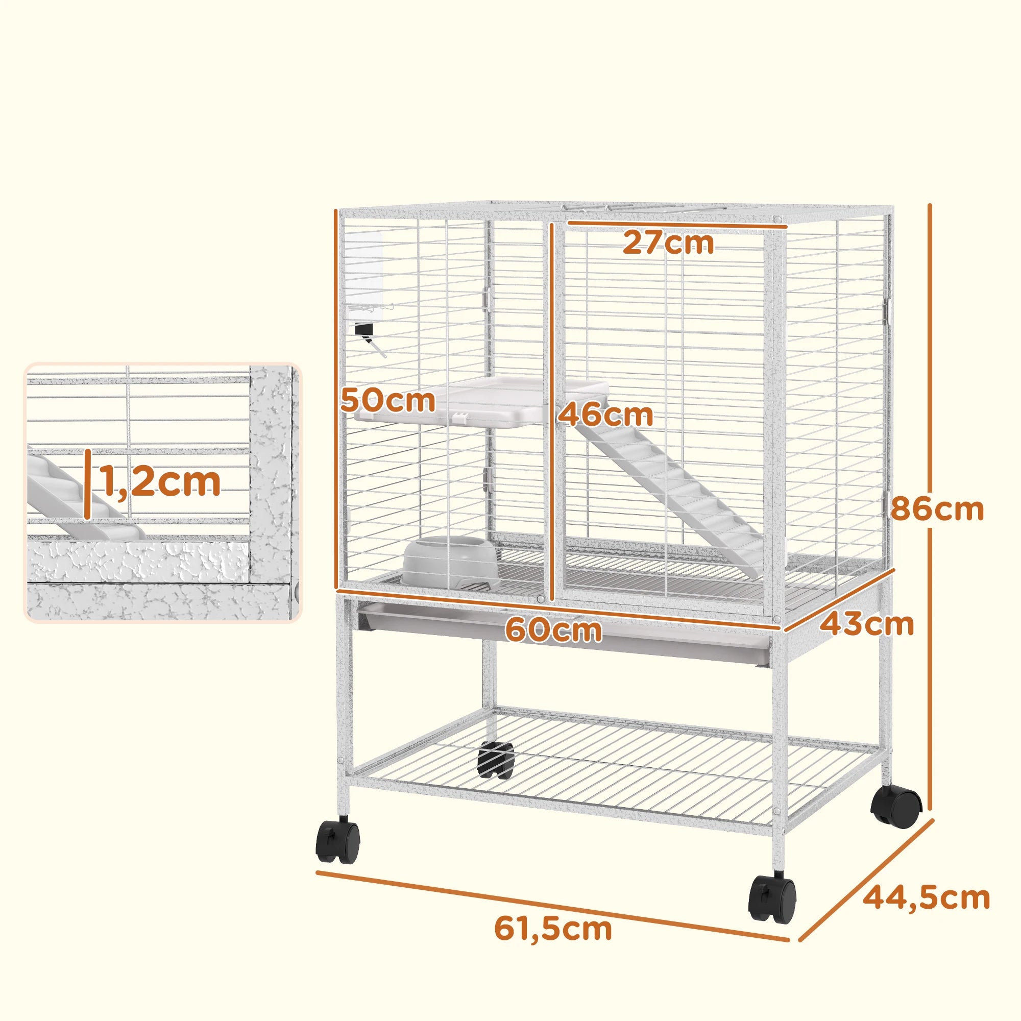Cage à roulette pour furet ou chinchilla