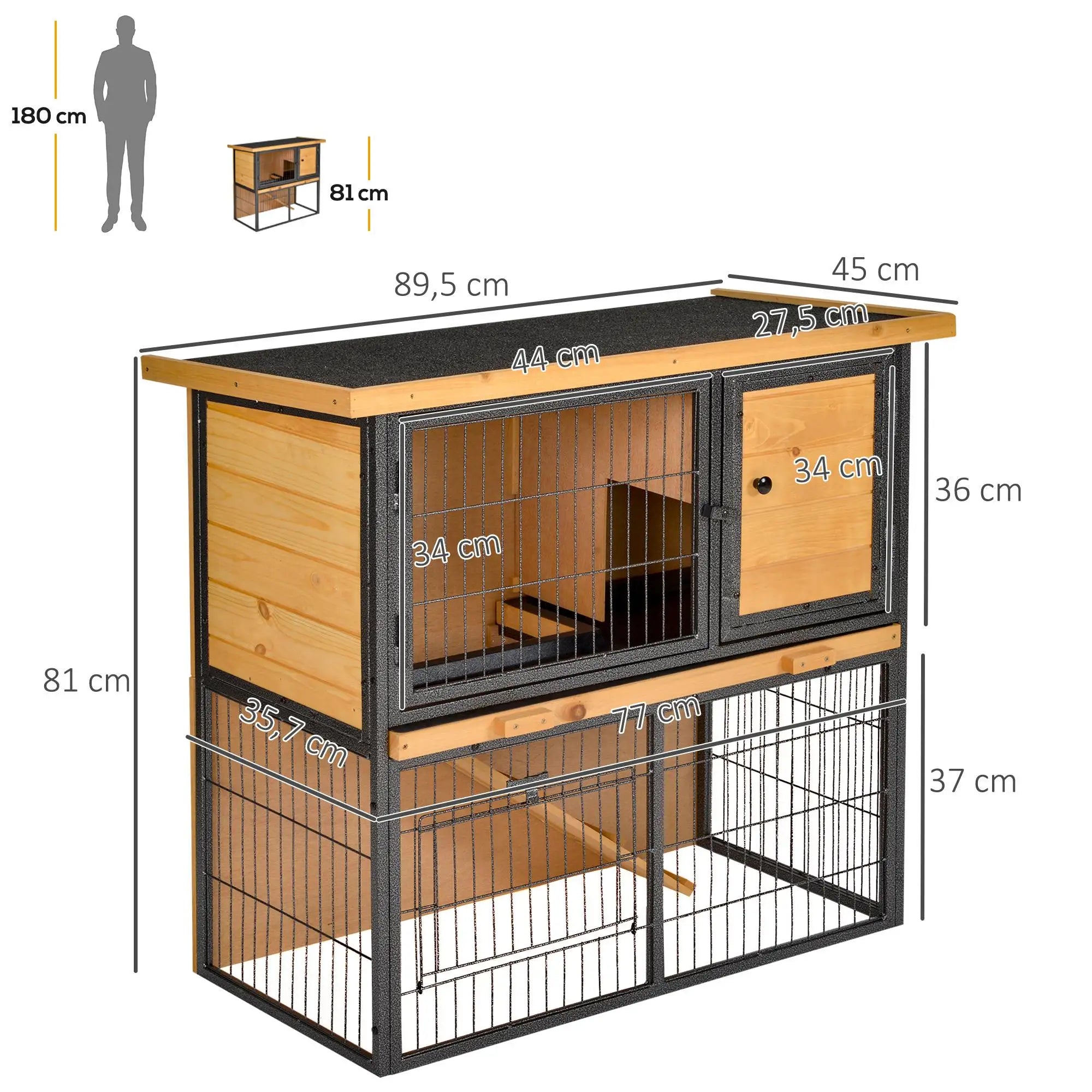 Clapier étage double en bois