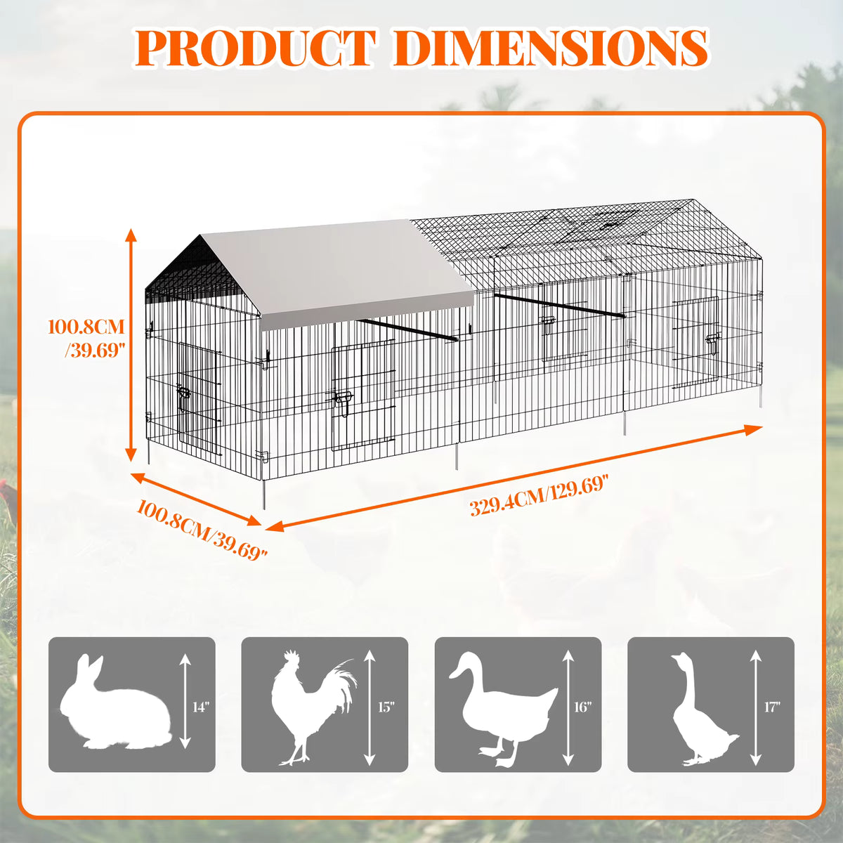 Enclos à poules semi-couvert
