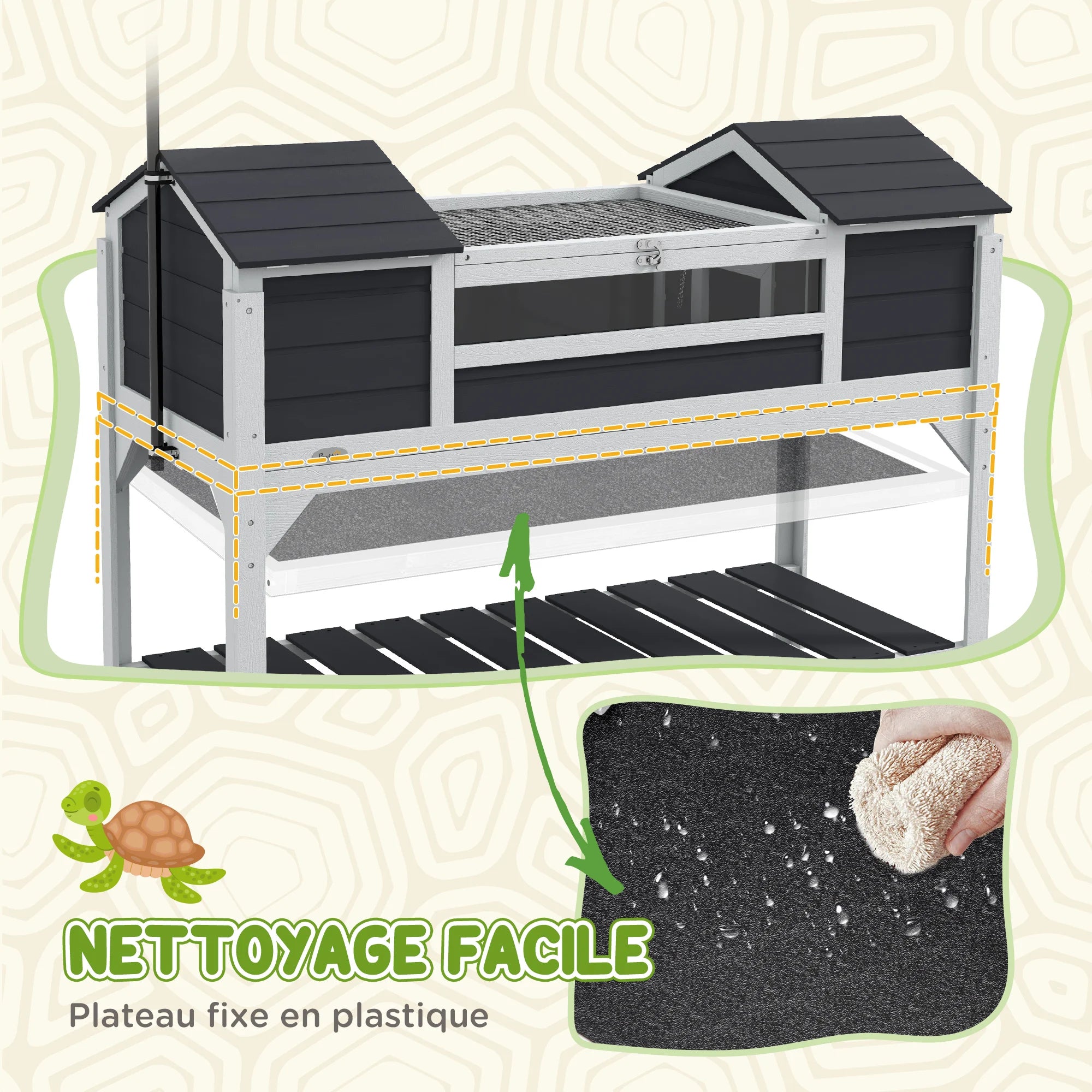 PawHut Maison tortue terrestre