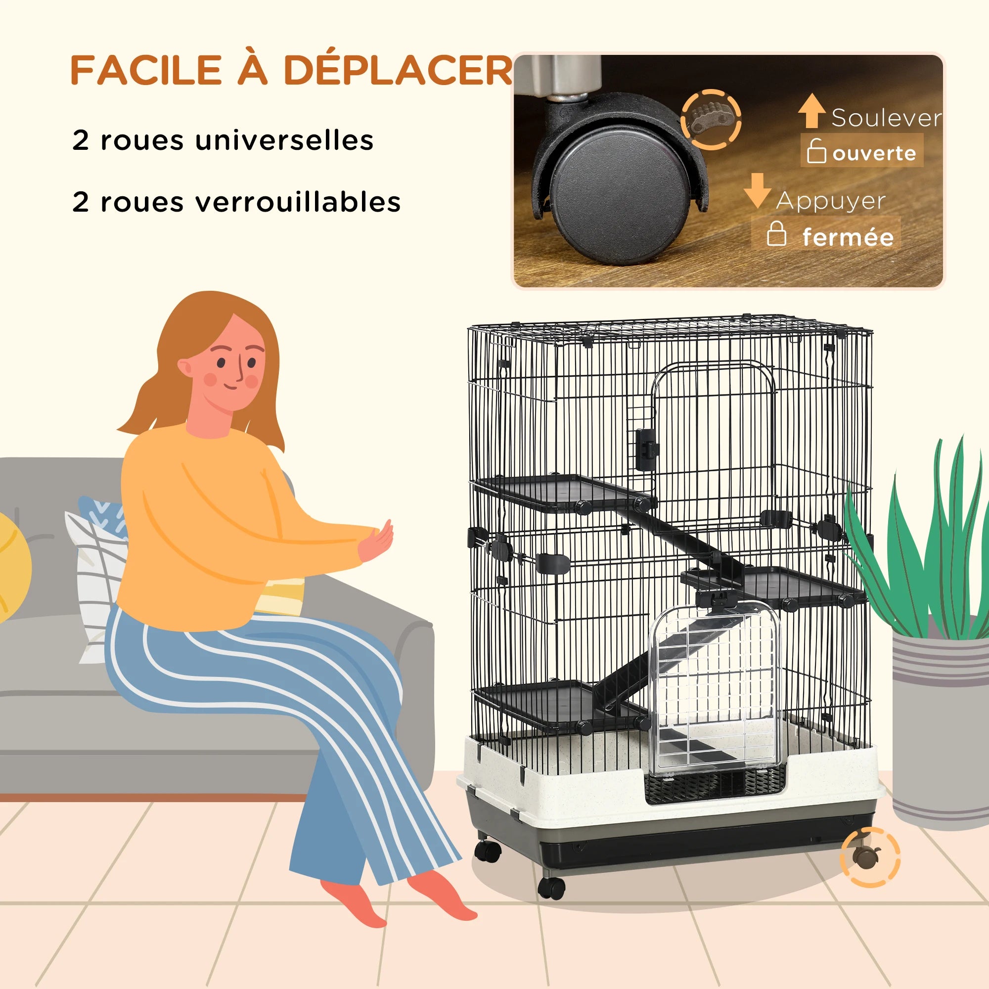 Cage à furet ou chinchilla mi-basse
