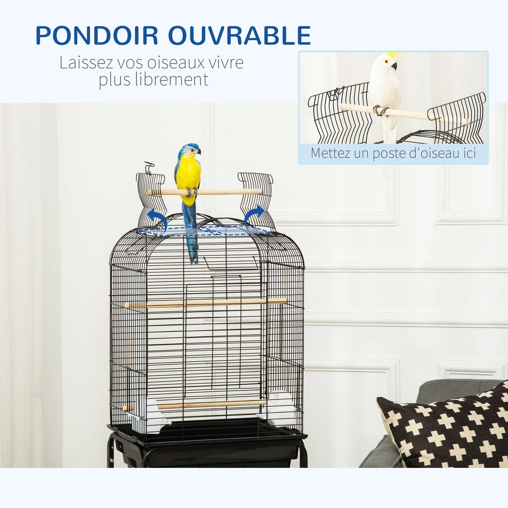 Cage toit ouvrant support roulant
