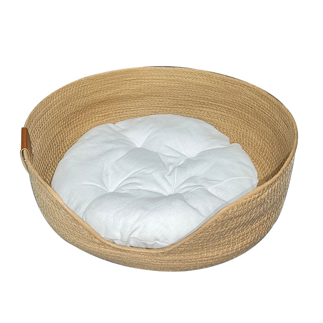 Panier en rotin rond pour chat