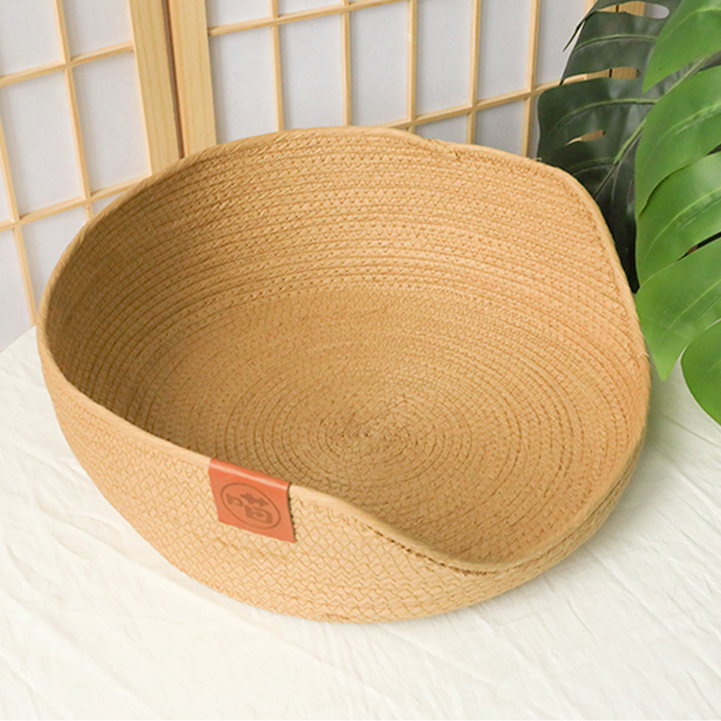 Panier en rotin rond pour chat