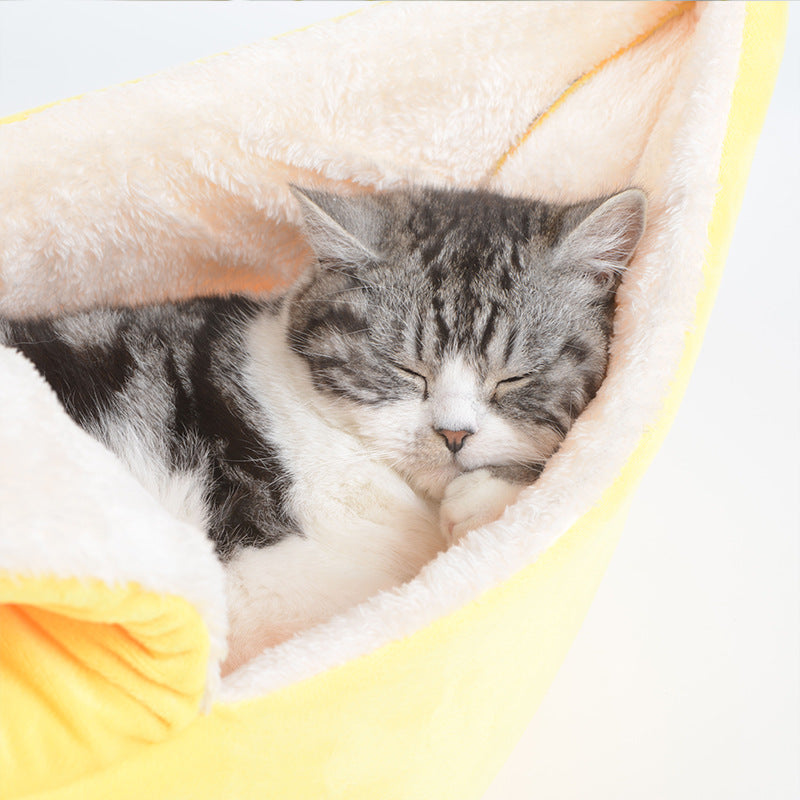 Panier pour chat forme banane