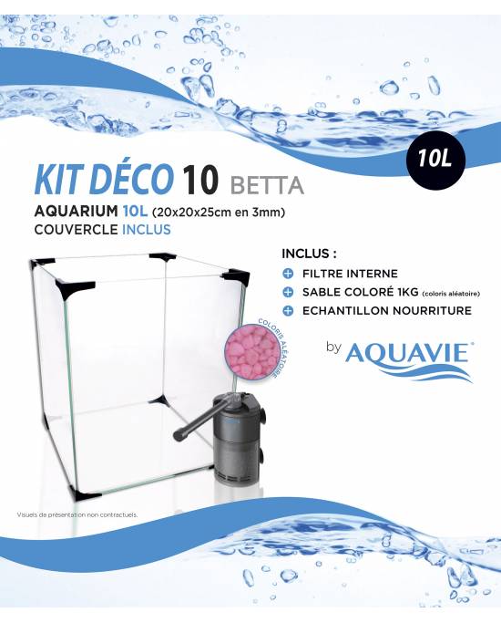 Aquavie - Kit Betta DECO 10 - 20x20x25 cm - 10L
