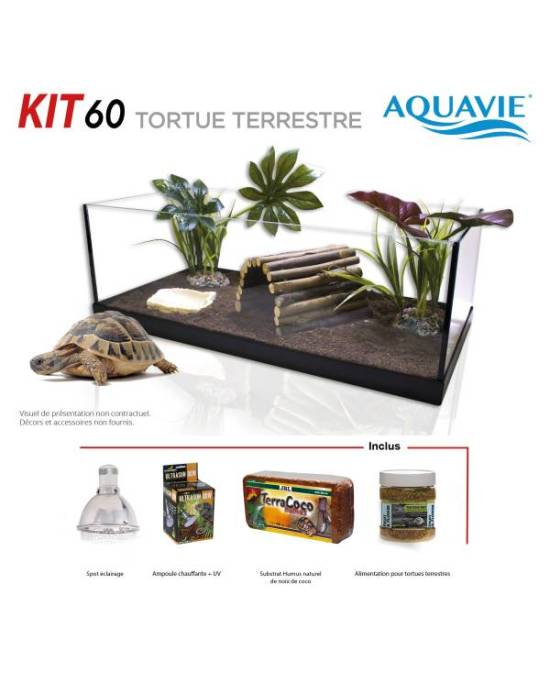Aquavie - Kit Tortue Terra 60 - 60x30x20 cm (ampoule RP)