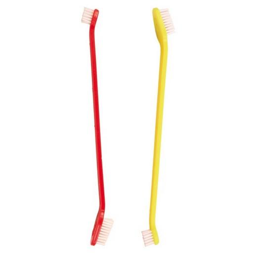 Lot 5 x Brosse à dents double chien et chat