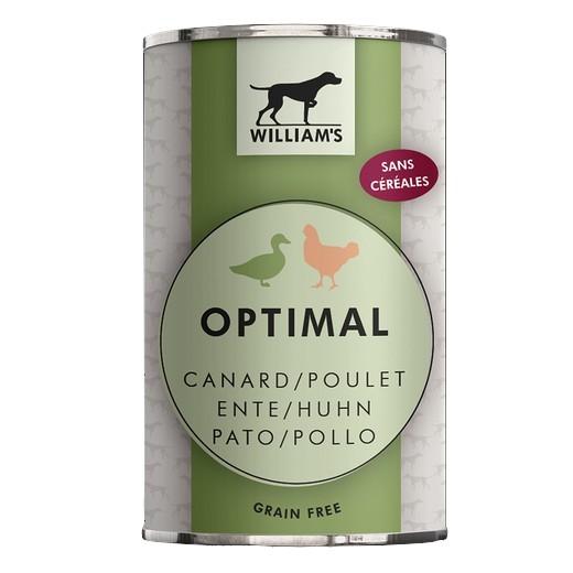 OPTIMAL William’s canard poulet 8 x 200, 400 ou 800g