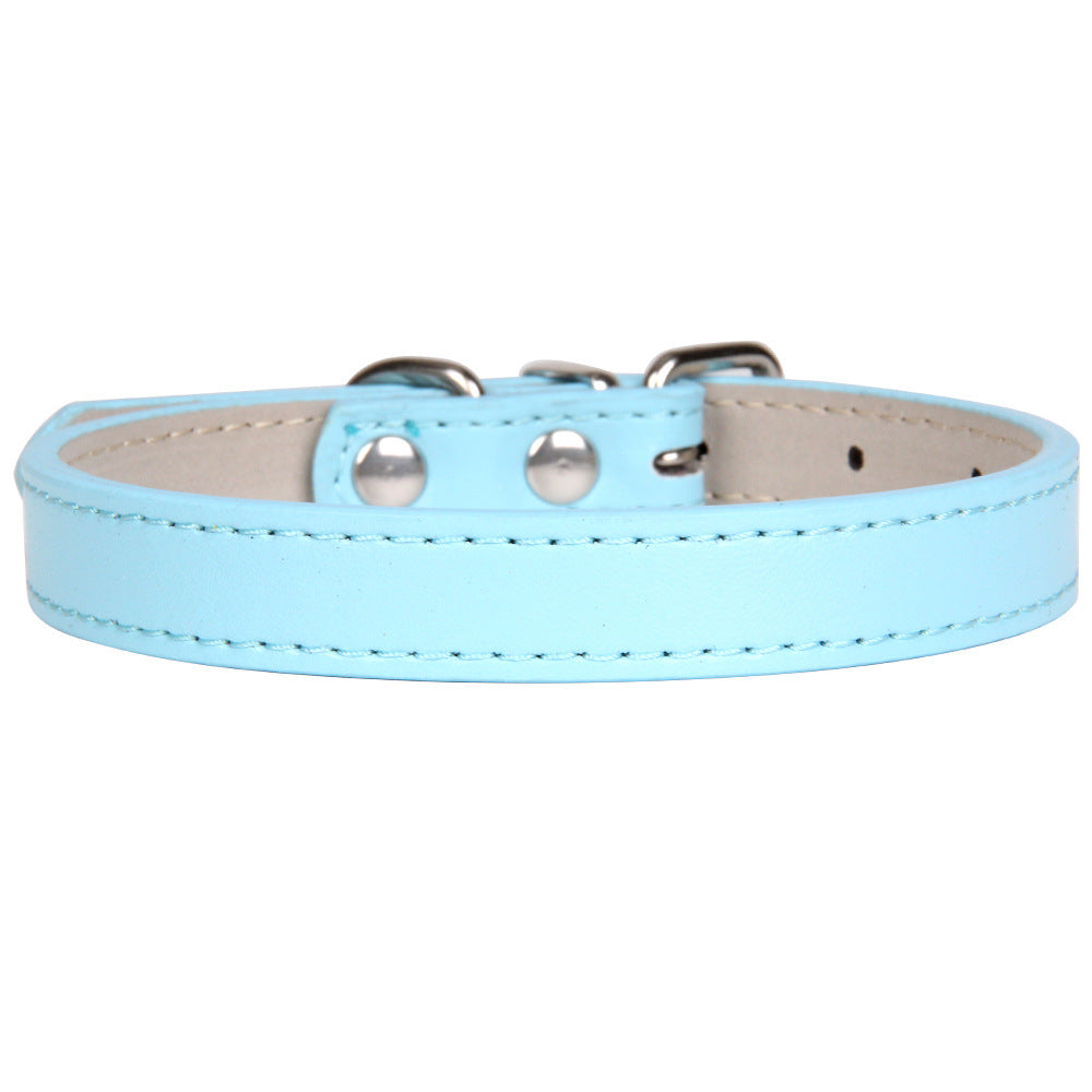 Collier en cuir couleur uni pour chien