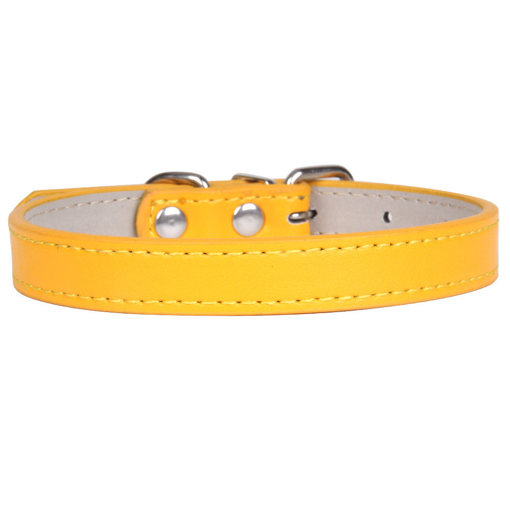 Collier en cuir couleur uni pour chien