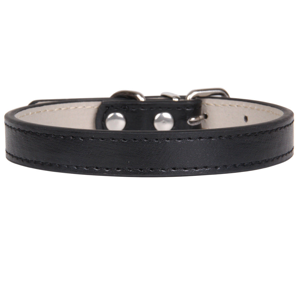 Collier en cuir couleur uni pour chien