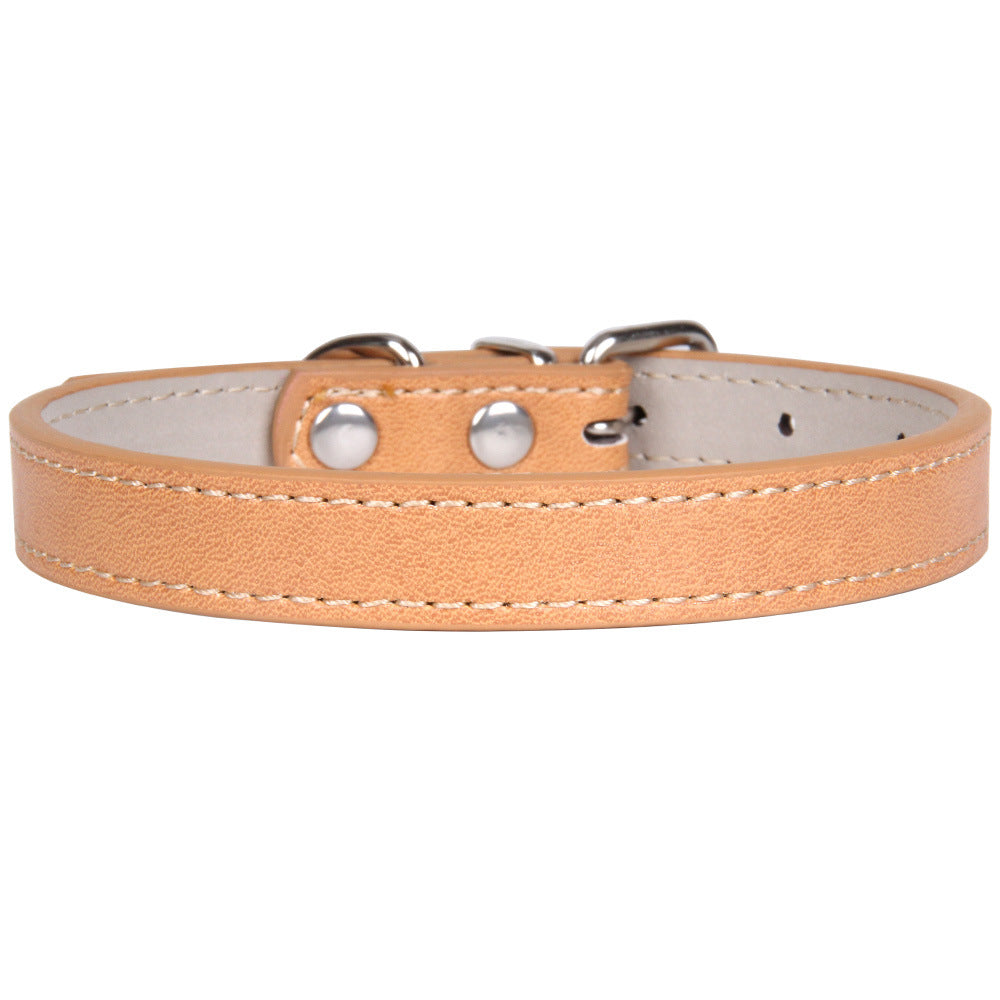 Collier en cuir couleur uni pour chien