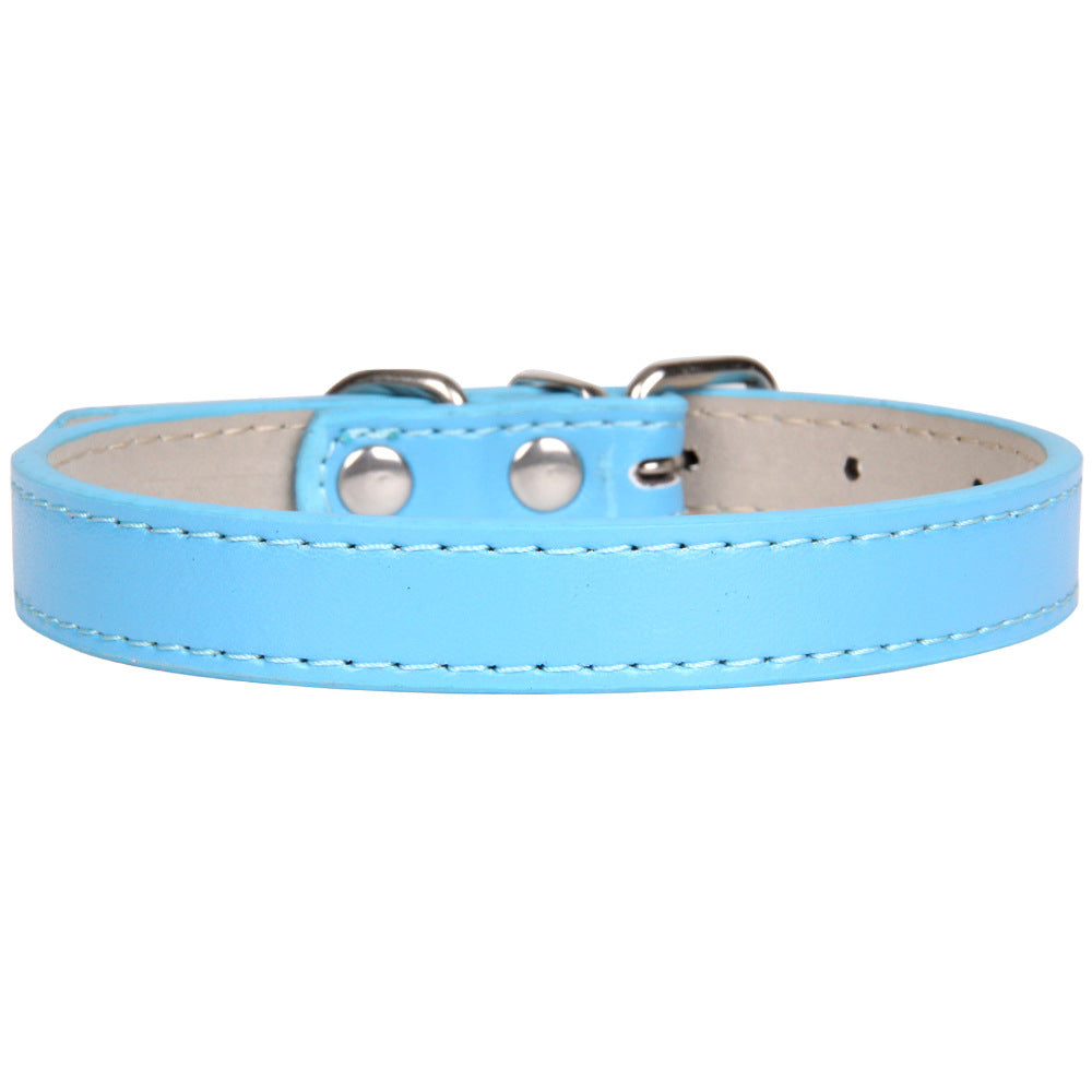 Collier en cuir couleur uni pour chien