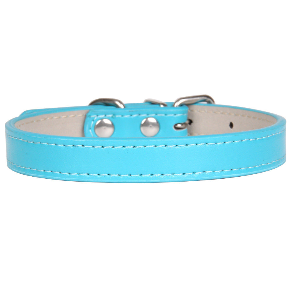 Collier en cuir couleur uni pour chien