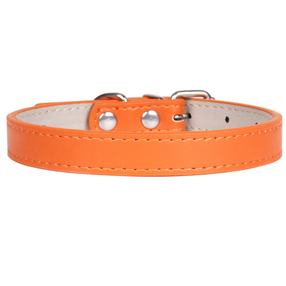 Collier en cuir couleur uni pour chien