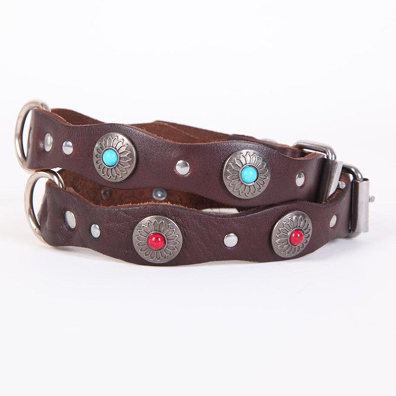 collier pour chien style rétro avec inserts
